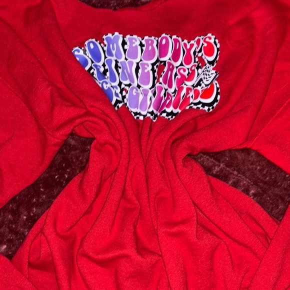 Red Graphic racing girlfriend Sweatshirt - Picture 1 of 5